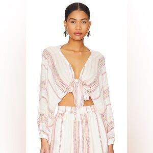 NWT LSPACE Reese Top in Siesta Stripe SIZE XS new white cover up top